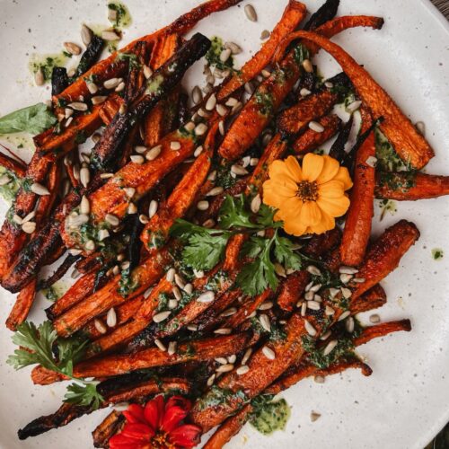 Thanksgiving brisket side dishes - roasted carrots with herb wash