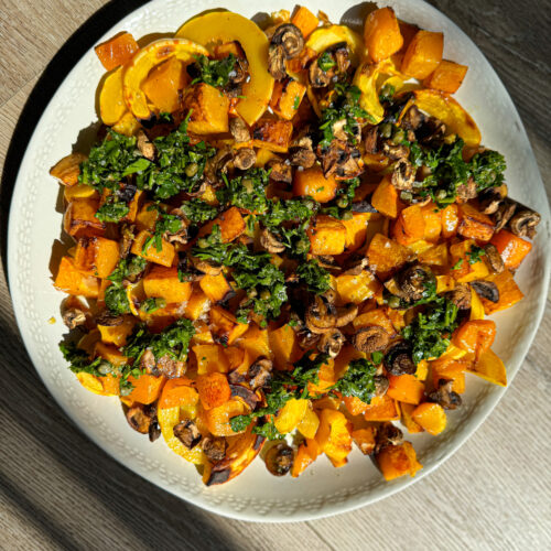 Thanksgiving brisket side dishes - squash with gremolata