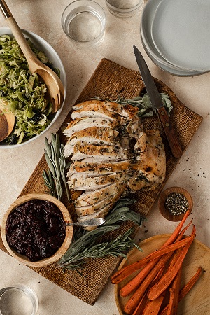 Thanksgiving brisket side dishes - shaved Brussels sprouts salad with maple curry vinaigrette