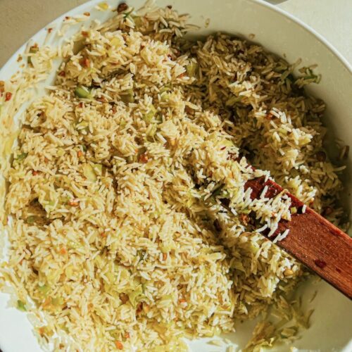 Thanksgiving brisket side dishes - leeky rice