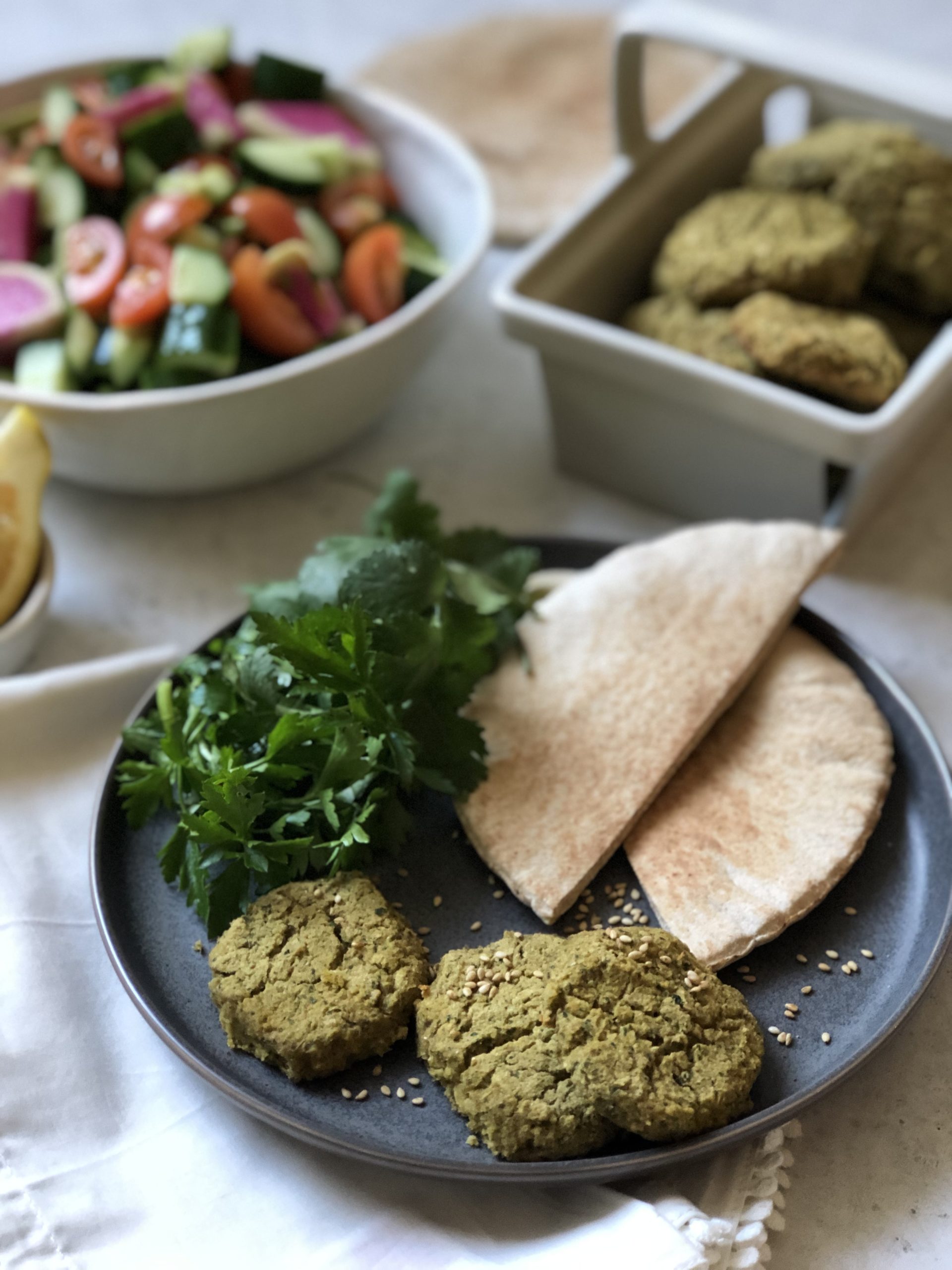 Falafel Patties with Green Goddess Sauce Prep + Rally