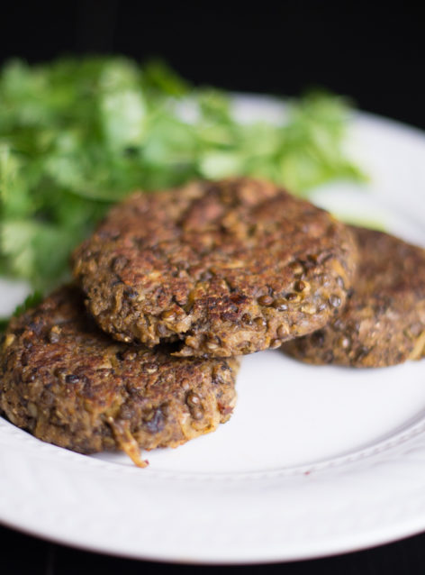 Lentil Burgers with Lemon Crema via Dini Klein