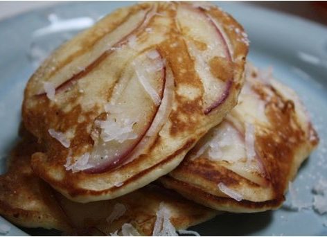 Nectarine Coconut Pancakes by Dini Klein