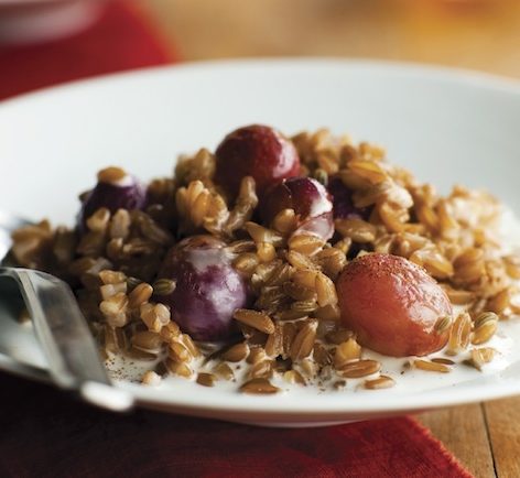 Roasted Grape Breakfast Farro by Dini Klein