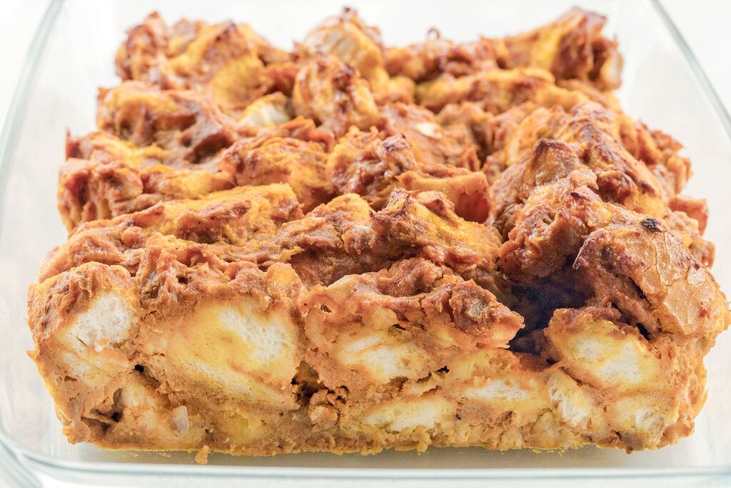 Spiced Pumpkin Stuffing Bread Pudding Prep + Rally